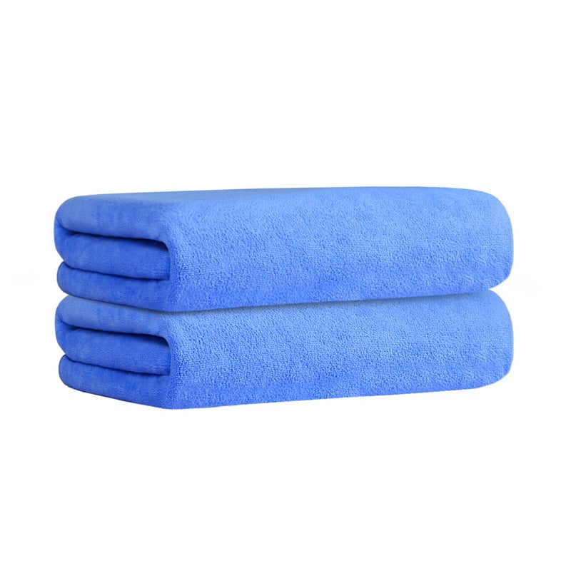 JML Bath Towels Set, Large Microfiber Bath Towel for Adult, 2 Pack 30" x 60" - Soft, Absorbent, Quick Dry, Lint Free, Perfect for Sauna, Pool, Gym, Shower, Hair Wrap, Fitness, Sport, Yoga, Blue - Image 2